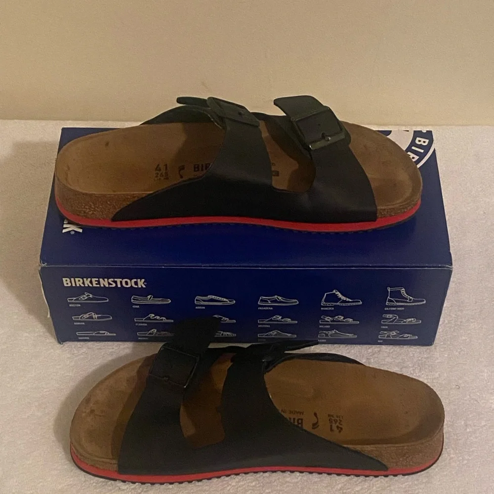 Birkenstock Unisex‎ Arizona Super Grip Birko-Flor Sandals Size M8.5/W10.5 Black - Picture 3 of 6